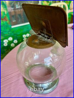 Vintage Ford 10 Cent Gum Ball Machine with Glass Globe & Copper Topper Kiwanis