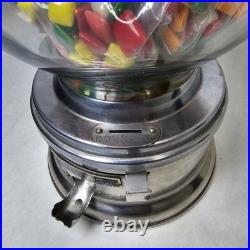 Vintage Ford 1 Cent Glass Globe Chiclet Gumball Machine With Pound Of Chiclets