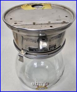 Vintage Ford 1 Cent Glass Globe Chiclet Gumball Machine With Pound Of Chiclets