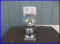 Vintage Ford 1 Cent Gum Ball Machine Stainless Steel Glass Globe #2