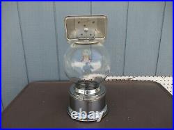 Vintage Ford 1 Cent Gum Ball Machine Stainless Steel Glass Globe #2