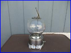 Vintage Ford 1 Cent Gum Ball Machine Stainless Steel Glass Globe #2