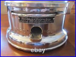 Vintage Ford 1 Cent Gum Ball Machine Stainless Steel Glass Globe Key Club