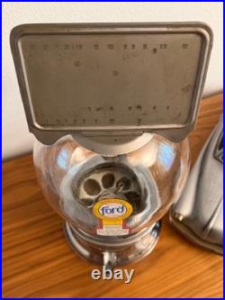 Vintage Ford Dealership Countertop Gumball Machine Glass Globe Chrome Works