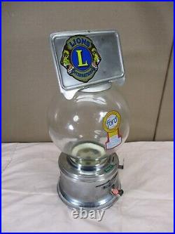 Vintage Ford Dime 10¢ Gumball Candy Vending Machine with GLASS GLOBE 30 WORKING