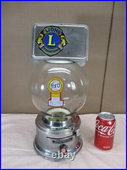 Vintage Ford Dime 10¢ Gumball Candy Vending Machine with GLASS GLOBE 30 WORKING