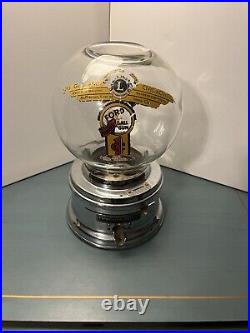 Vintage Ford Gum 1C One Cent Penny Chrome Gumball Machine Glass Globe