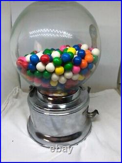 Vintage Ford Gum Ball Machine 1 Cent Gum Collectable Glass Globe Metal Works