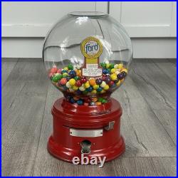Vintage Ford Gum Ball Machine 1 Cent Penny Glass Globe Test Working Key Lock Red