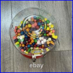 Vintage Ford Gum Ball Machine 1 Cent Penny Glass Globe Test Working Key Lock Red