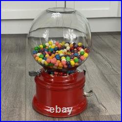 Vintage Ford Gum Ball Machine 1 Cent Penny Glass Globe Test Working Key Lock Red