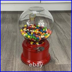 Vintage Ford Gum Ball Machine 1 Cent Penny Glass Globe Test Working Key Lock Red
