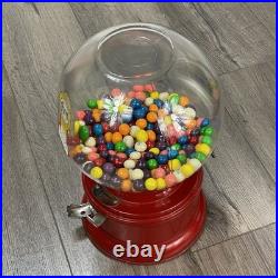 Vintage Ford Gum Ball Machine 1 Cent Penny Glass Globe Test Working Key Lock Red