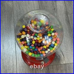 Vintage Ford Gum Ball Machine 1 Cent Penny Glass Globe Test Working Key Lock Red