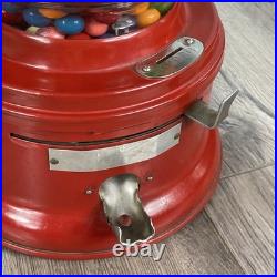 Vintage Ford Gum Ball Machine 1 Cent Penny Glass Globe Test Working Key Lock Red