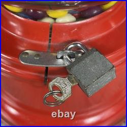 Vintage Ford Gum Ball Machine 1 Cent Penny Glass Globe Test Working Key Lock Red