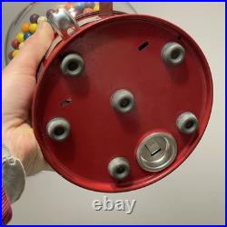 Vintage Ford Gum Ball Machine 1 Cent Penny Glass Globe Test Working Key Lock Red