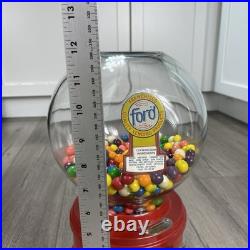 Vintage Ford Gum Ball Machine 1 Cent Penny Glass Globe Test Working Key Lock Red