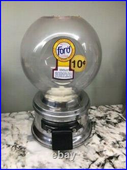 Vintage Ford Gum Gumball Machine with Plastic Globe and Ford Franchised Decal