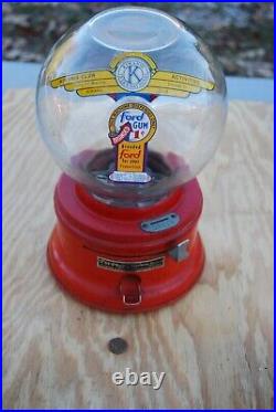 Vintage Ford Gum Machine Co 1 Penny Bubble Gum Machine Kiwanis Club