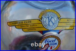 Vintage Ford Gum Machine Co 1 Penny Bubble Gum Machine Kiwanis Club