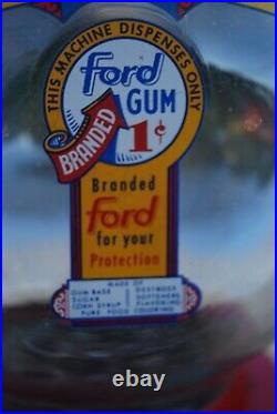 Vintage Ford Gum Machine Co 1 Penny Bubble Gum Machine Kiwanis Club