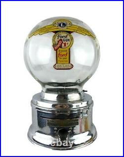 Vintage Ford Gum & Machine Co. Gumball Machine Glass Globe Lions Club Sticker