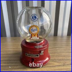 Vintage Ford Gum & Machine One Penny Gumball Machine With Lock And Key Red