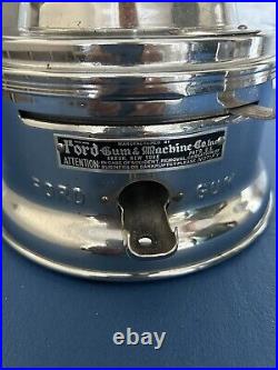 Vintage Ford Gumball Machine Akron NY Chrome