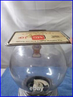 Vintage Ford Gumball Machine Co Vending Machine With Advertising Placard