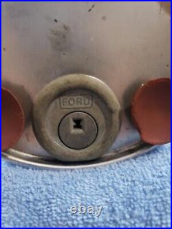 Vintage Ford Gumball Machine Co Vending Machine With Advertising Placard