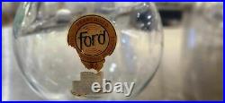 Vintage Ford Gumball Machine Glass Globe Flat Top with Topper