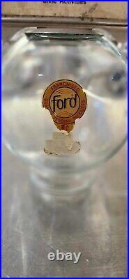 Vintage Ford Gumball Machine Glass Globe Flat Top with Topper