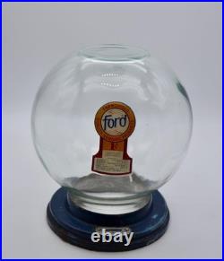 Vintage Ford Gumball Machine Glass Globe and Coin Slot Collar 1 Cent