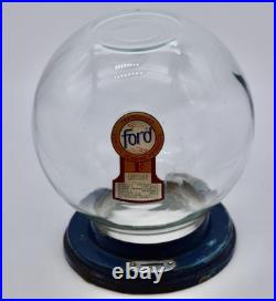 Vintage Ford Gumball Machine Glass Globe and Coin Slot Collar 1 Cent