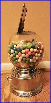 Vintage Ford Gumball Machine One Cent Penny Gum Ball Vending Antique chrome