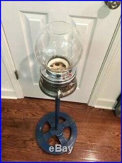 Vintage Ford Gumball Penny Machine With Cast Iron Stand As Is 1950's-1960's