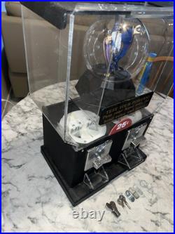 Vintage Fortune Telling Wizard Gumball Vending Machine Double Slots WORKS GREAT