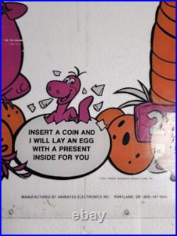 Vintage Fred Flintstone Lucky Eggs Vending Machine Plexiglass Front Marquee RARE