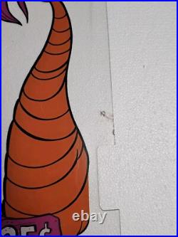 Vintage Fred Flintstone Lucky Eggs Vending Machine Plexiglass Front Marquee RARE