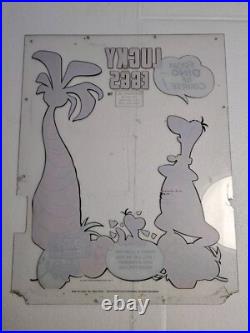 Vintage Fred Flintstone Lucky Eggs Vending Machine Plexiglass Front Marquee RARE