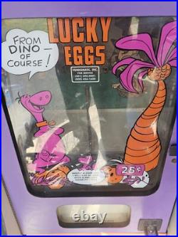 Vintage Fred Flintstone Lucky Eggs Vending Machine Plexiglass Front Marquee RARE