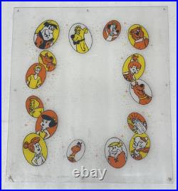 Vintage Fred Flintstone Lucky Eggs Vending Machine Plexiglass Side Marquee