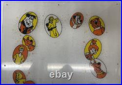 Vintage Fred Flintstone Lucky Eggs Vending Machine Plexiglass Side Marquee