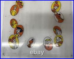 Vintage Fred Flintstone Lucky Eggs Vending Machine Plexiglass Side Marquee