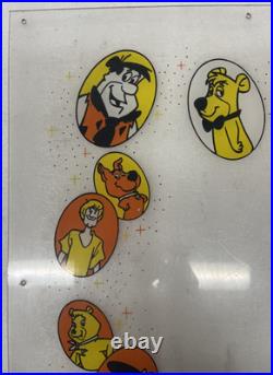 Vintage Fred Flintstone Lucky Eggs Vending Machine Plexiglass Side Marquee