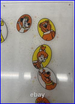 Vintage Fred Flintstone Lucky Eggs Vending Machine Plexiglass Side Marquee