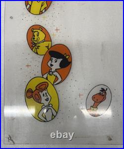 Vintage Fred Flintstone Lucky Eggs Vending Machine Plexiglass Side Marquee