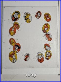 Vintage Fred Flintstone Lucky Eggs Vending Machine Plexiglass Side Marquee RARE