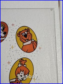 Vintage Fred Flintstone Lucky Eggs Vending Machine Plexiglass Side Marquee RARE